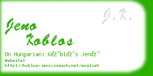 jeno koblos business card